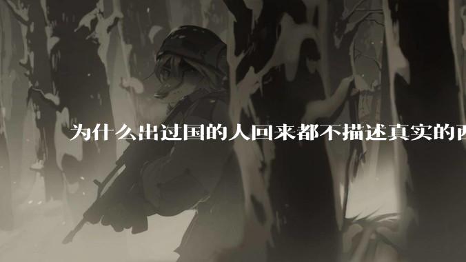 为什么出过国的人回来都不描述真实的西方百姓生活？